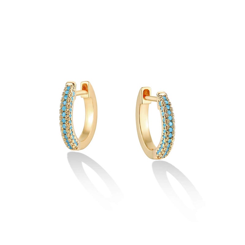 VACRONA Gold Hoop Earrings Huggie for Women Cubic Zirconia 14k Gold Plated Small Huggie Hoops Earrings Hypoallergenic Jewelry Gifts - Image 1